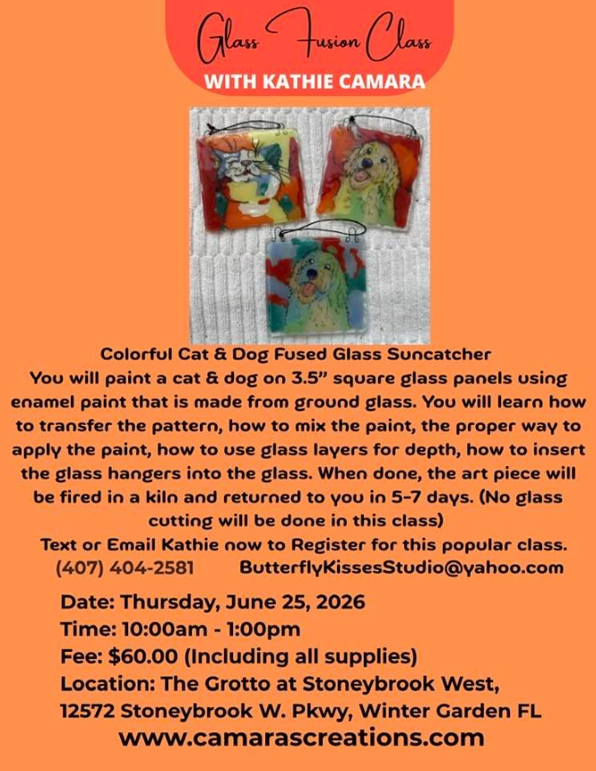 Glass Fusion Class at The Grotto with Local Artist, Kathie Camara