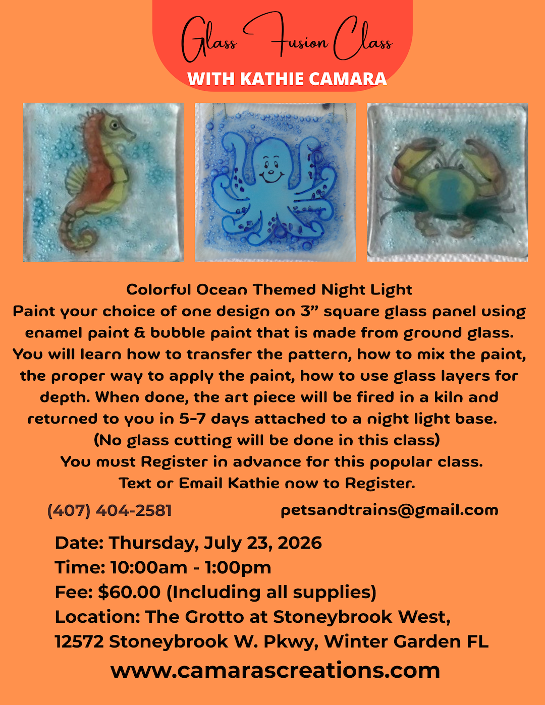 Glass Fusion Class with Kathie Camara: Colorful Ocean-Themed Night Light